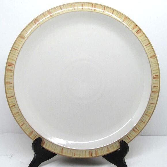 Denby-Langley Caramel Stripes 10 1/2" Dinner Plate Appears New - Picture 1 of 7
